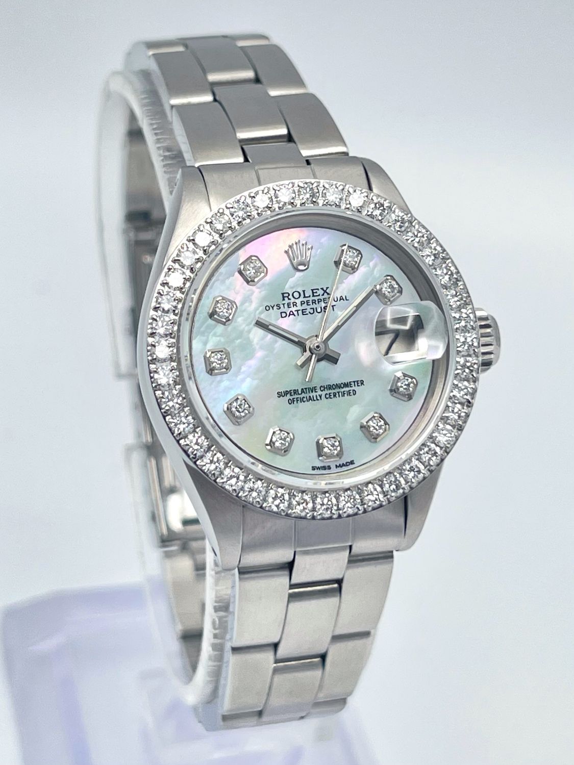 Ladies Rolex Datejust 26mm 6916 Pearl MOP Diamond Dial Diamond Bezel Oyster