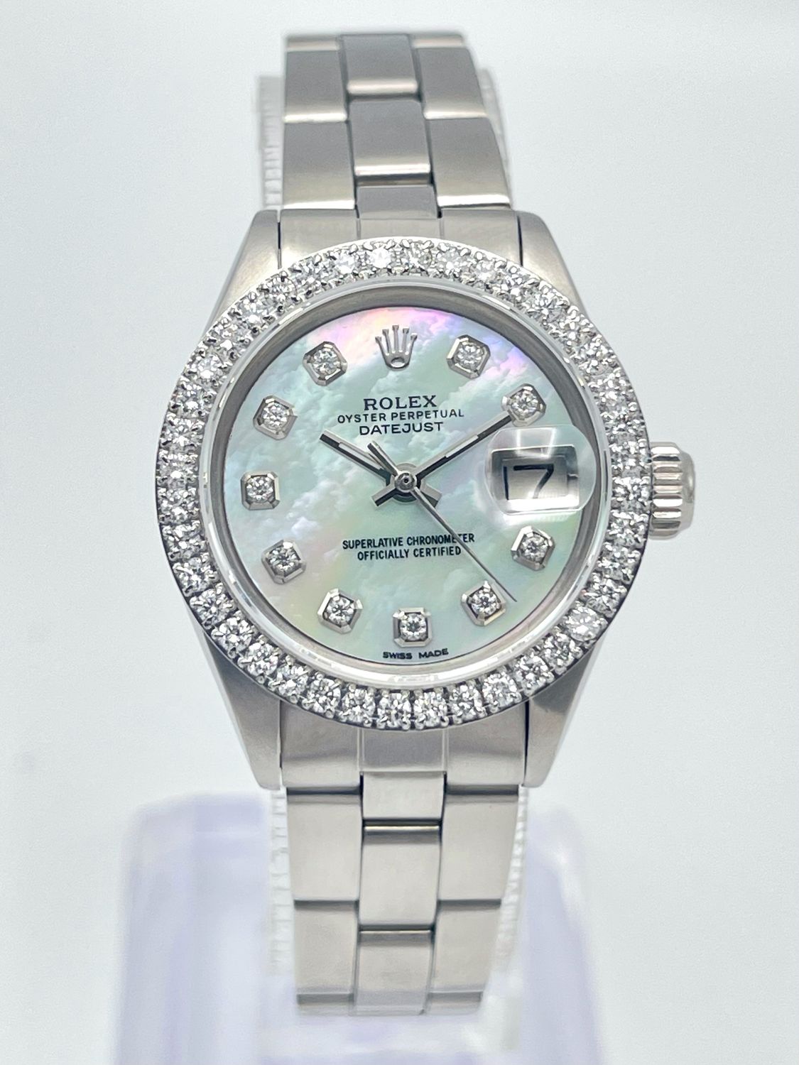 Ladies Rolex Datejust 26mm 6916 Pearl MOP Diamond Dial Diamond Bezel Oyster