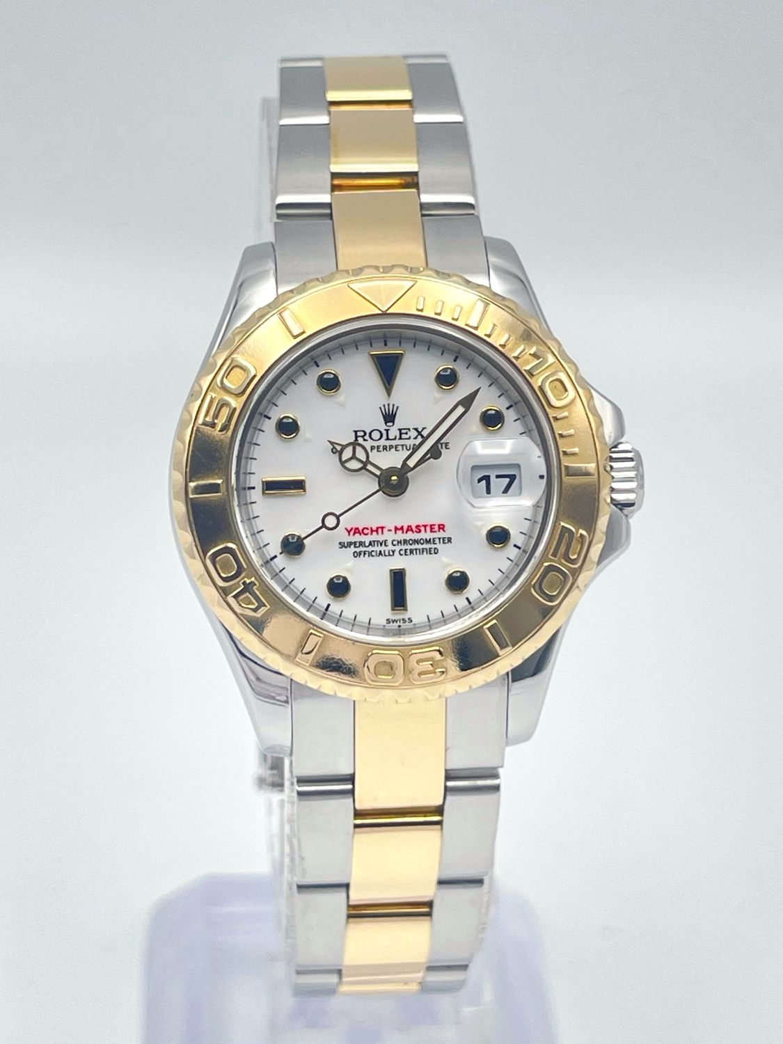 Rolex Oyster Perpetual Yacht-Master Date 29mm 169623 White Dial Gold Steel Paper