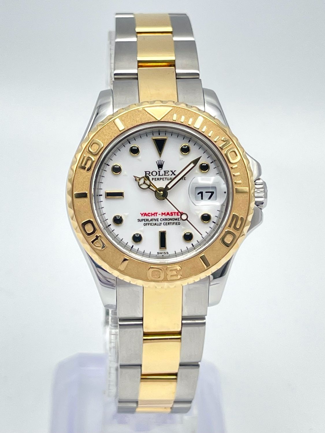 Rolex Oyster Perpetual Yacht-Master Date 29mm 169623 White Dial Gold Steel Paper