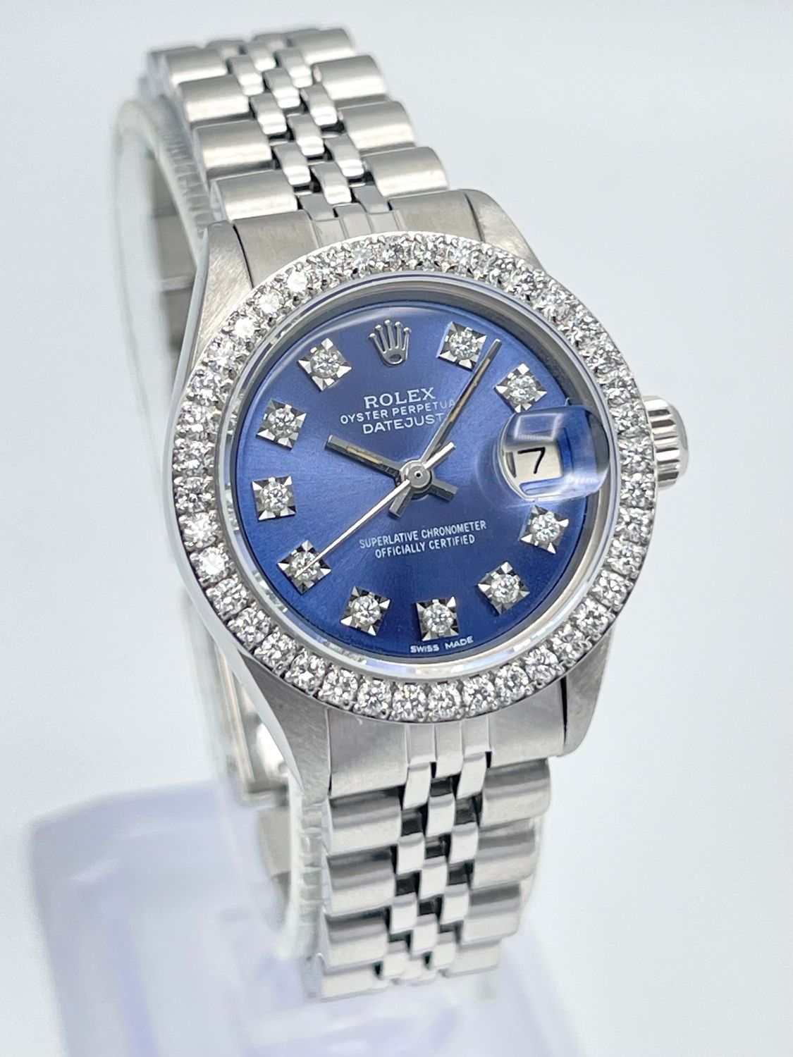 Rolex Datejust 26mm 6917 Blue Diamond Dial Diamond Bezel Jubilee Box