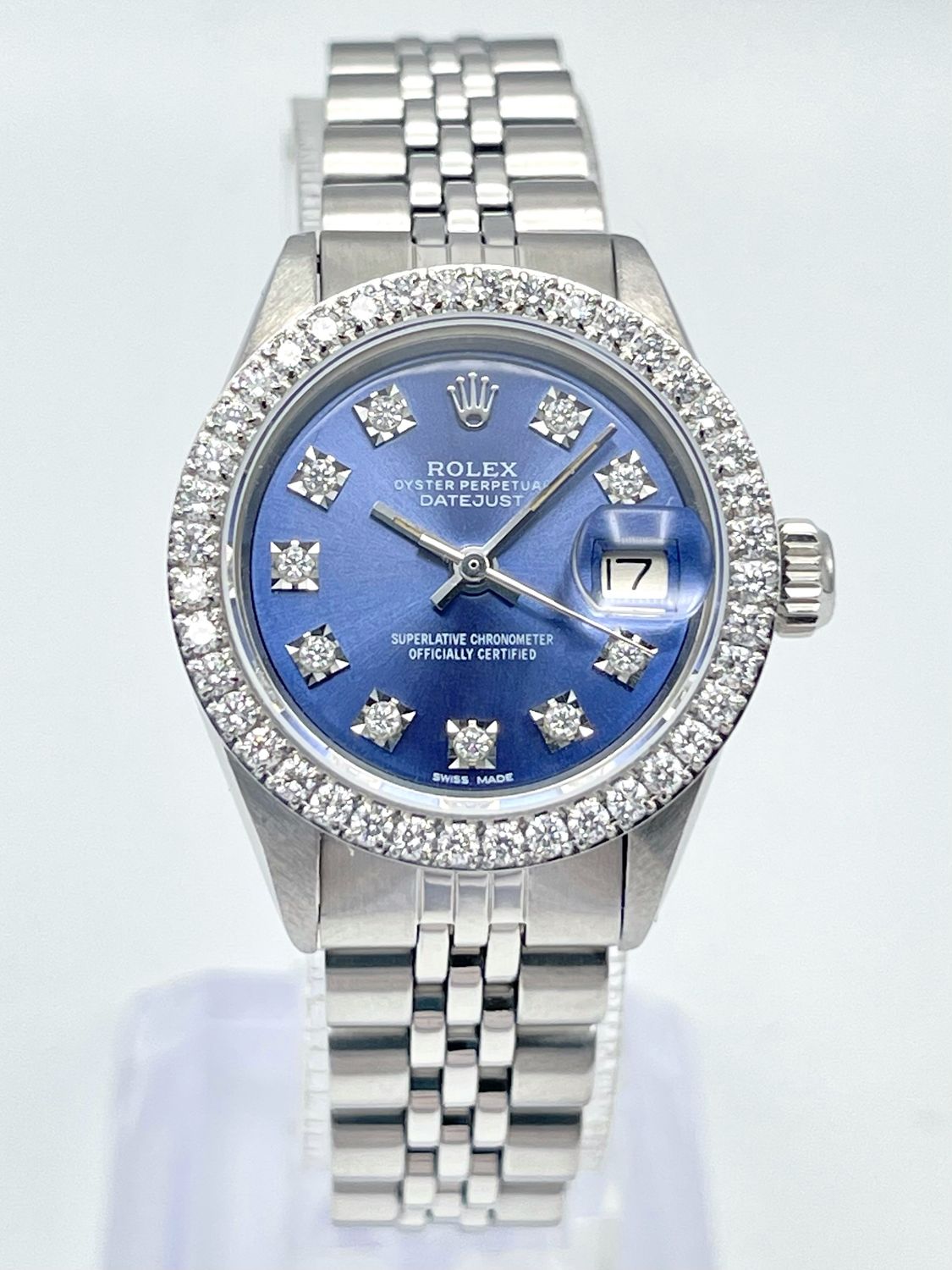 Rolex Datejust 26mm 6917 Blue Diamond Dial Diamond Bezel Jubilee Box