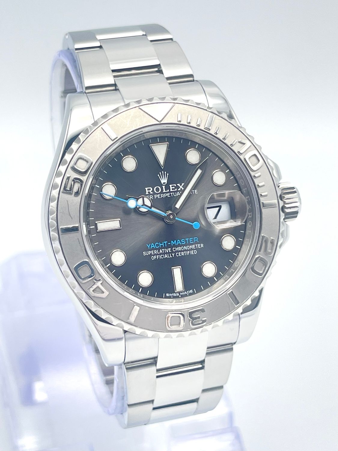 Rolex Yacht-Master Date 116622 40mm Grey Rhodium Dial Platinum Bezel Papers 2019