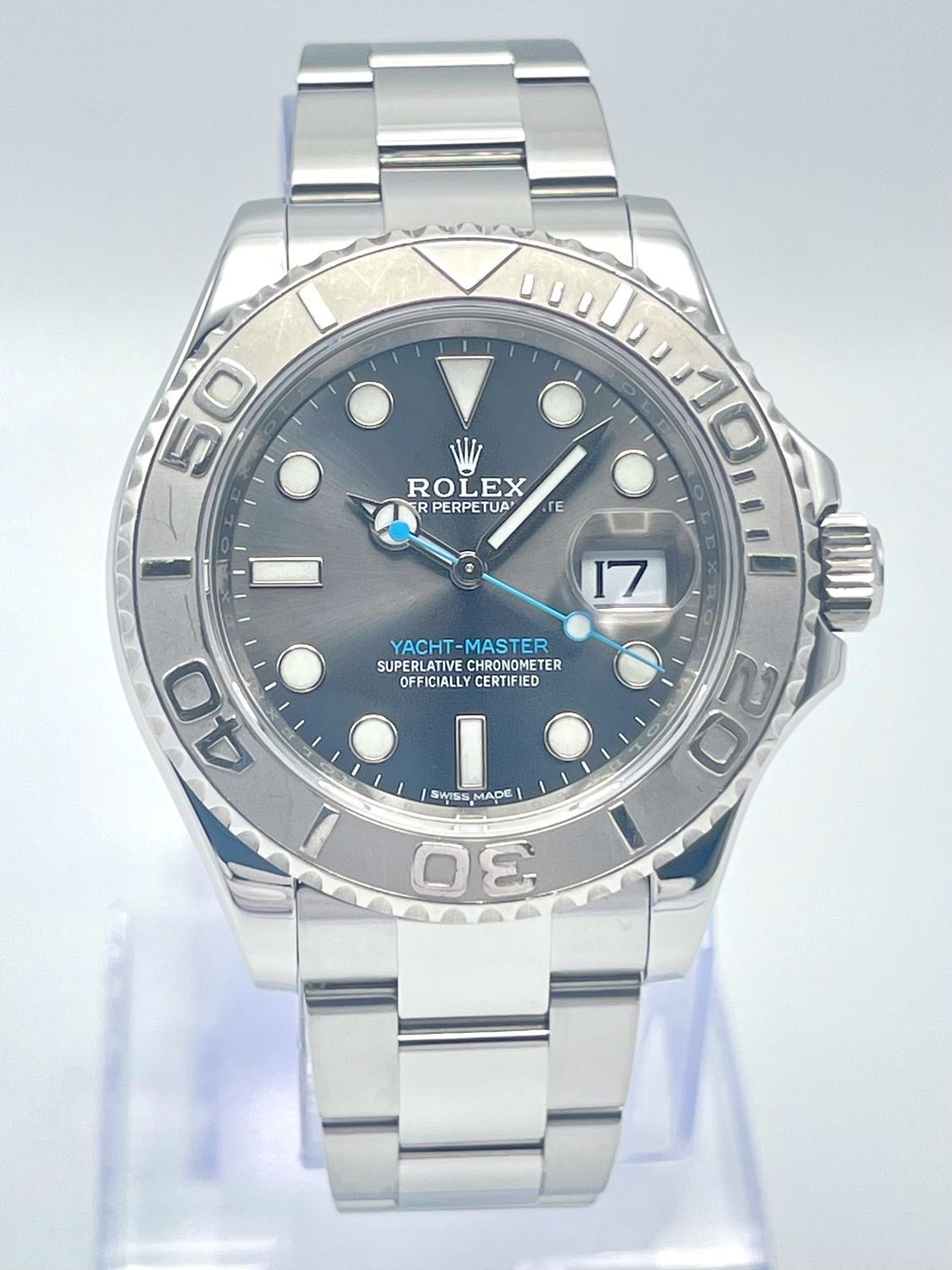 Rolex Yacht-Master Date 116622 40mm Grey Rhodium Dial Platinum Bezel Papers 2019