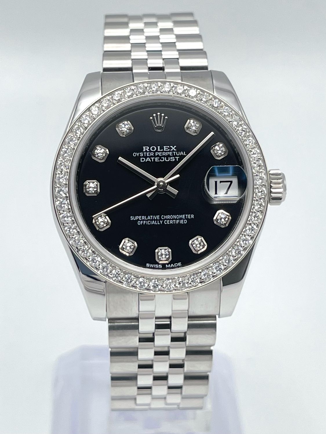 Rolex Datejust 31mm 178274 Factory Black Diamond Dial Diamond Bezel Jubilee