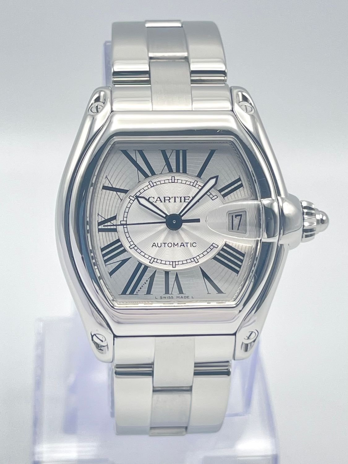 Cartier Roadster 2510 38mm Silver Dial Automatic Stainless Box &amp; Papers