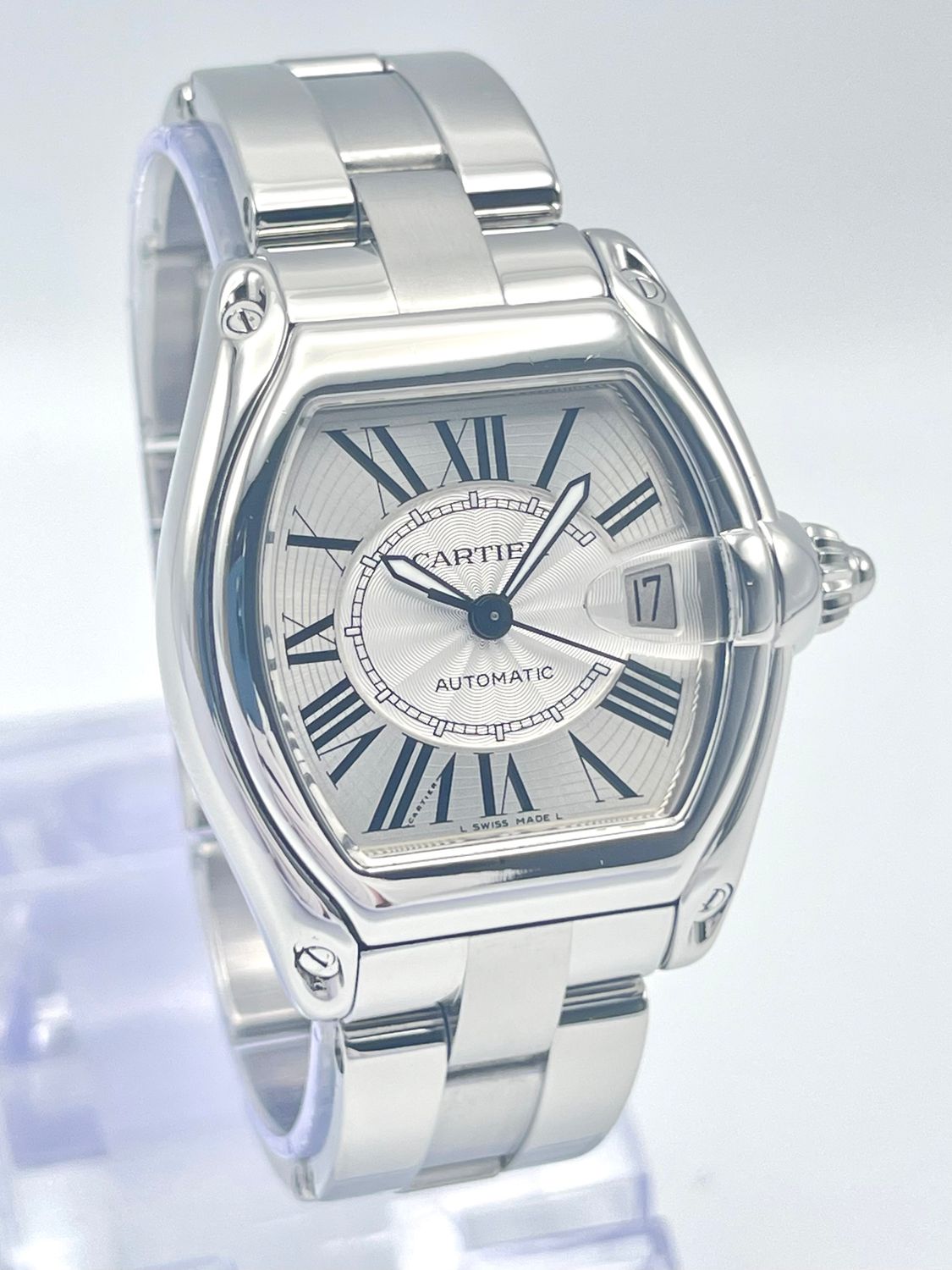 Cartier Roadster 2510 37mm Silver Dial Automatic Stainless Box &amp; Papers