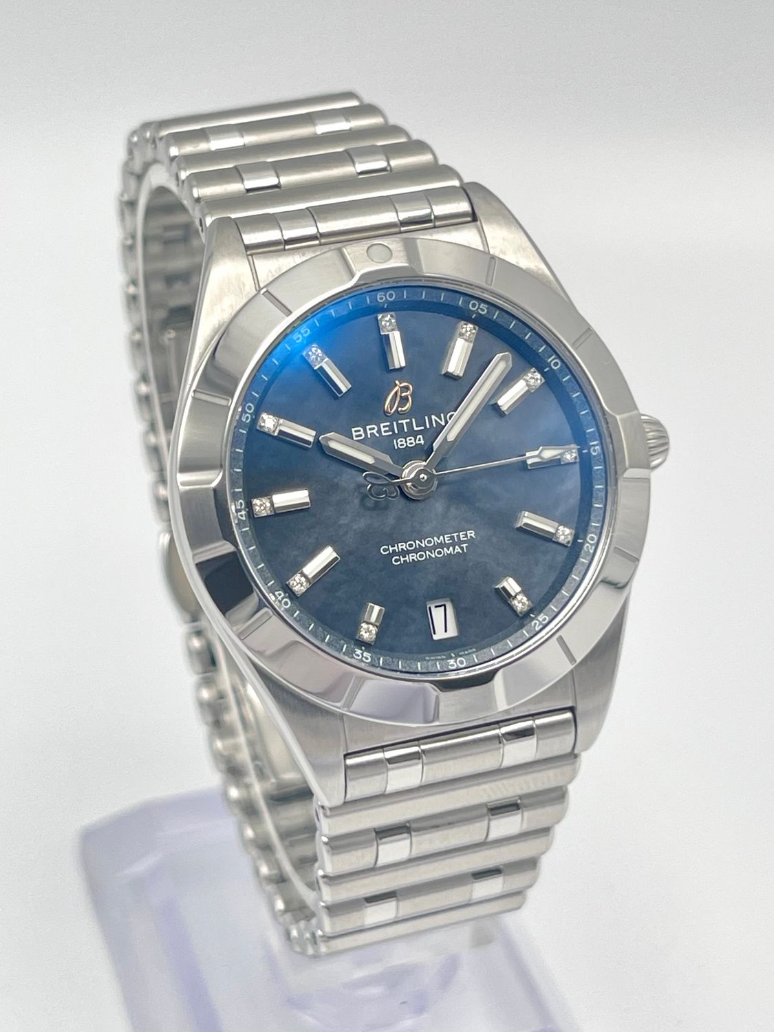 Breitling Chronomat 32mm A77310 Blue MOP Dial Stainless Steel Quartz 2022 Papers
