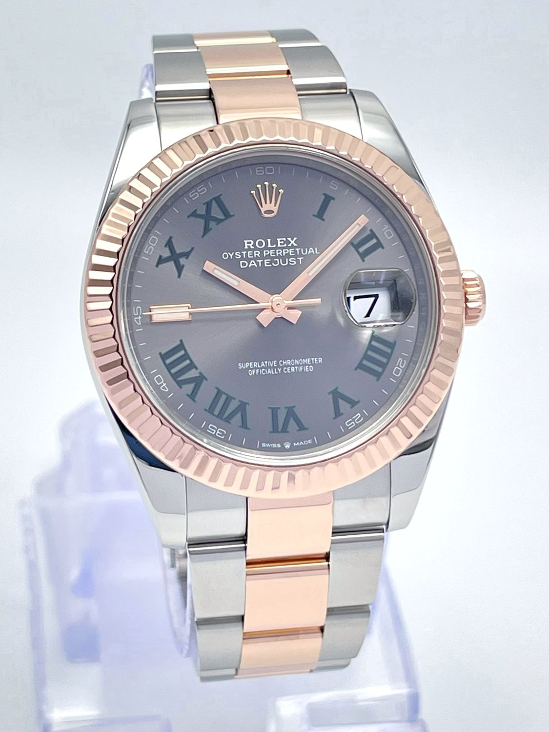 Rolex Datejust 126331 Bi-Metal Everose 41mm Wimbledon Fluted Oyster 2021 Papers