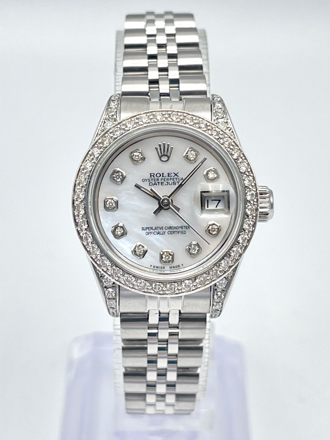 Rolex Datejust Ladies 26mm 69160 MOP Diamond Dial Diamond Bezel &amp; Lugs Jubilee