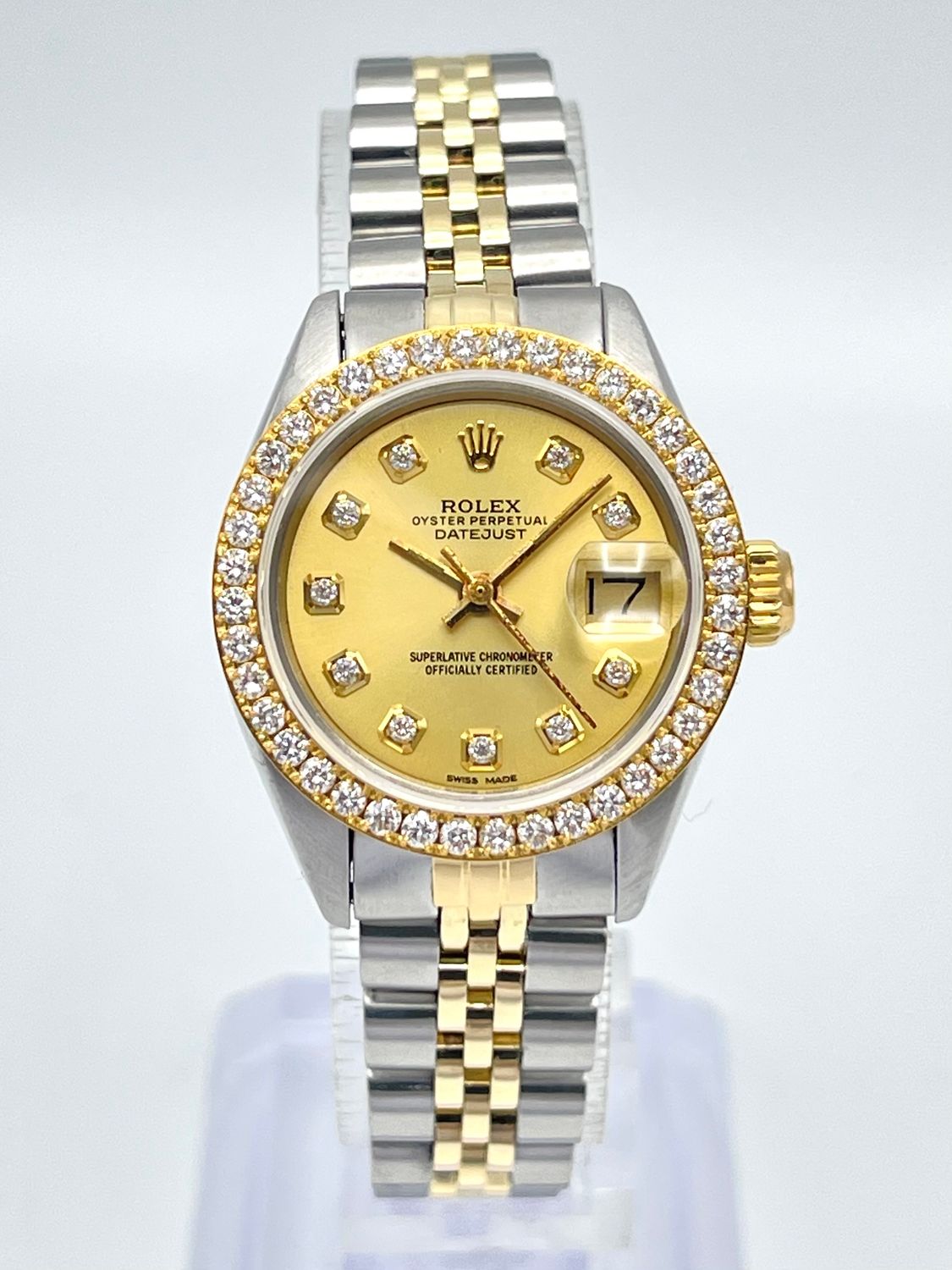 Rolex Datejust 26mm 6917 Champagne Diamond Dial Diamond Bezel Jubilee Box