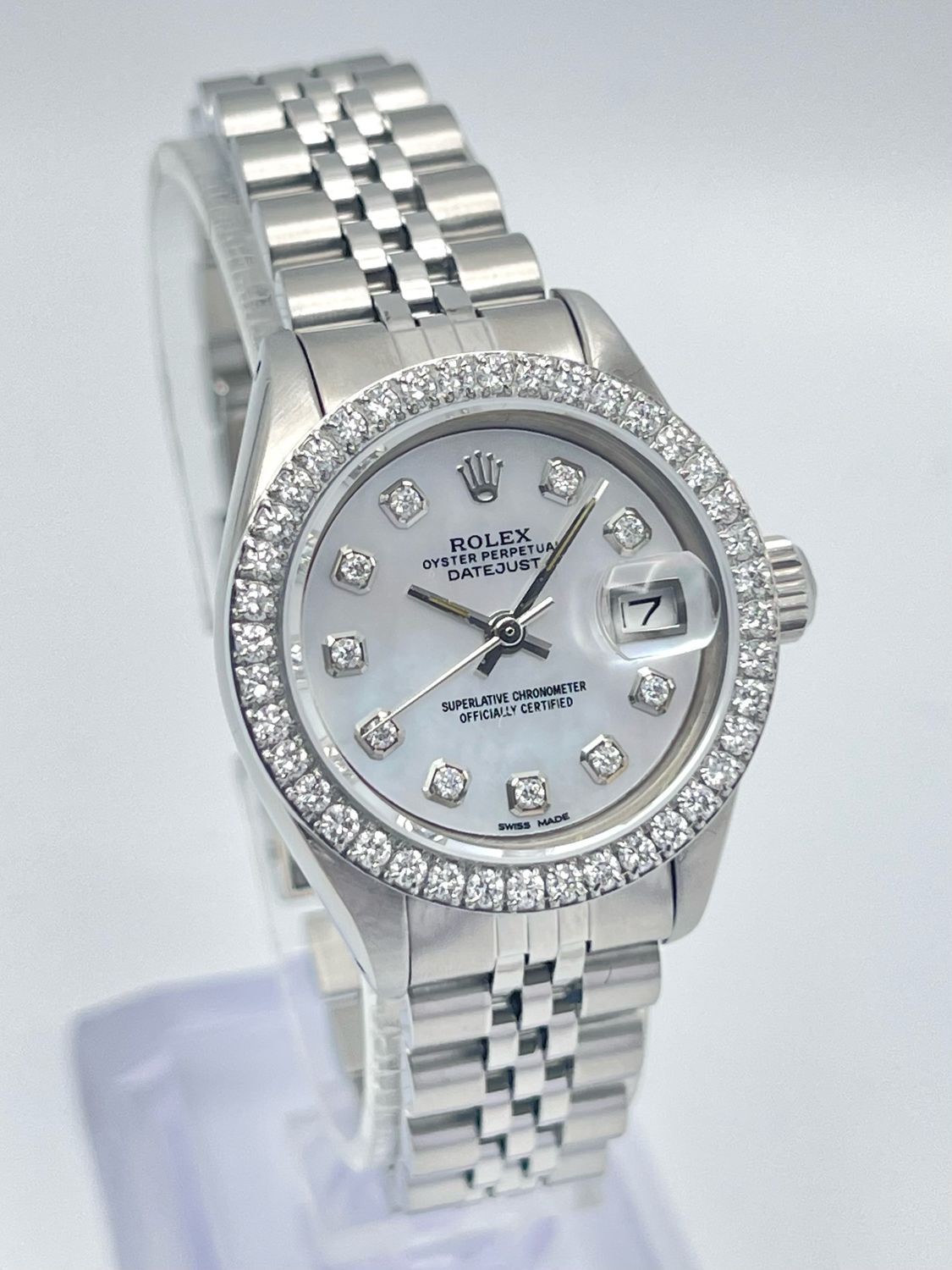 Rolex Datejust 26mm 6917 Mother of Pearl Diamond Dial Diamond Bezel Jubilee Box