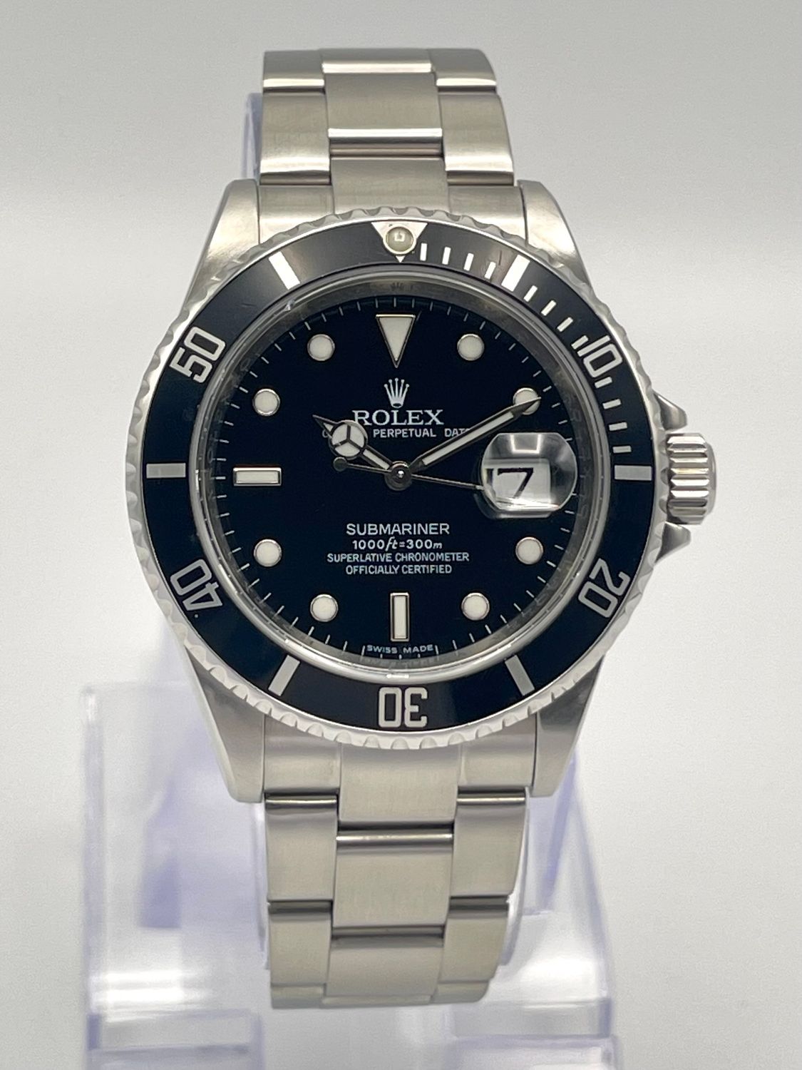 Rolex Submariner Date 16610 40mm Black Dial Black Aluminium Bezel Sub Box