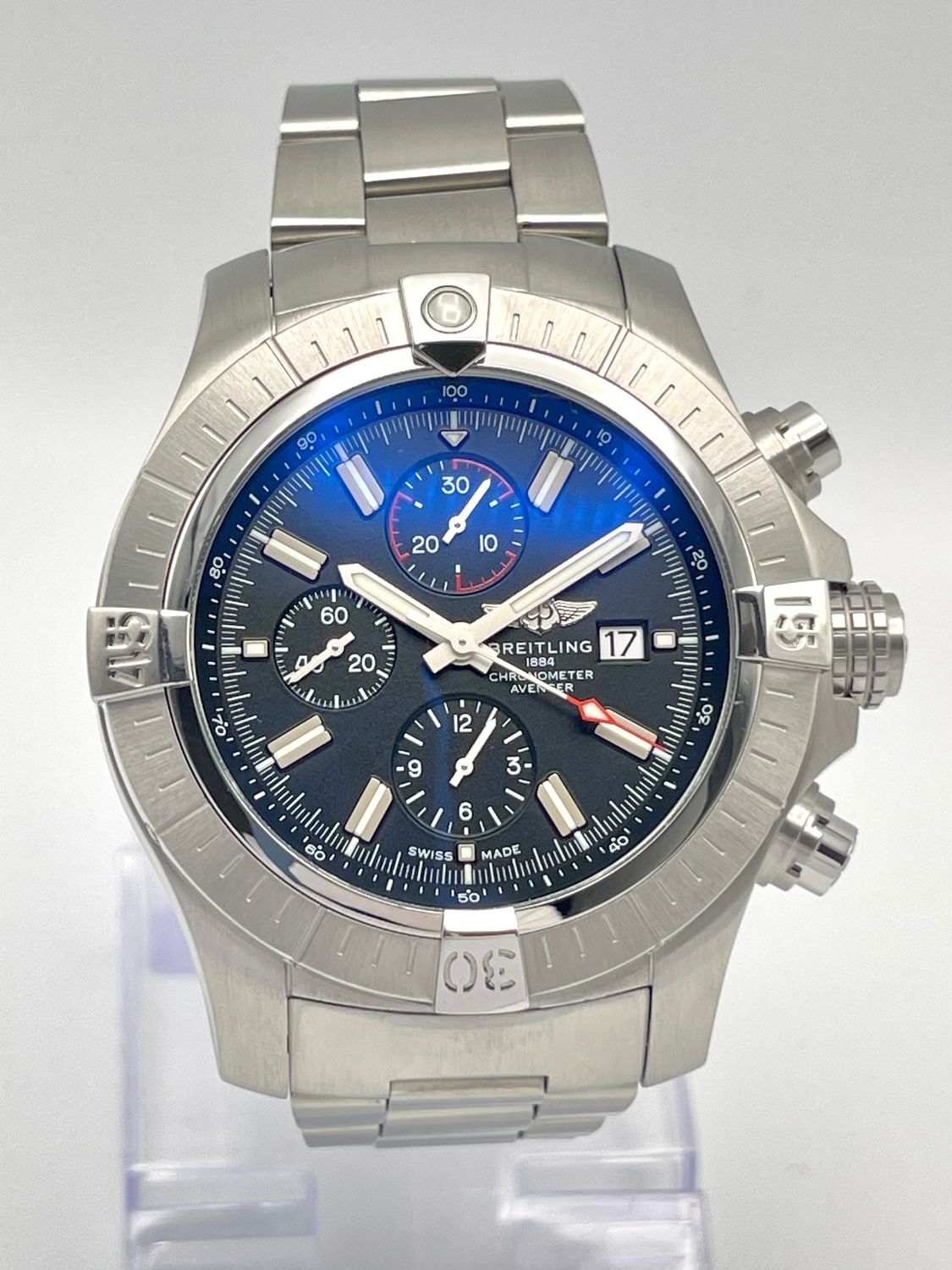 Breitling Super Avenger A13375 48mm Chronograph Automatic Black Dial Papers