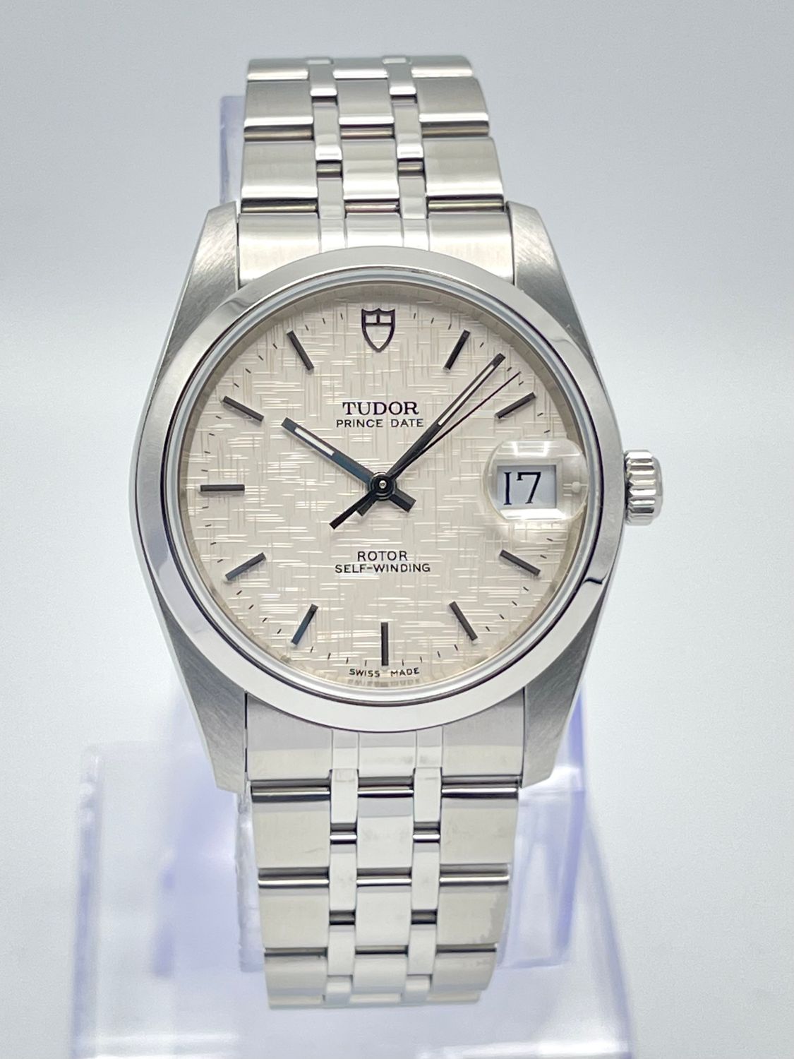 Tudor Prince Date 74000 Stainless Steel Silver Linen Dial 34mm Automatic Papers