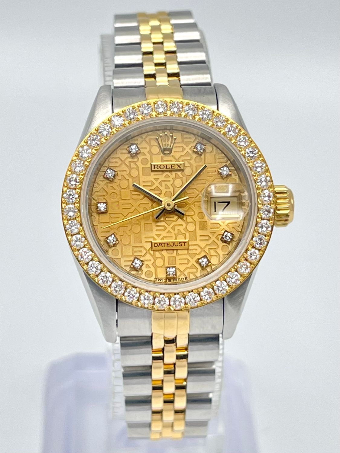 Rolex Datejust 26mm 69173 Jubilee Champagne Diamond Dial Diamond Bezel Two Tone