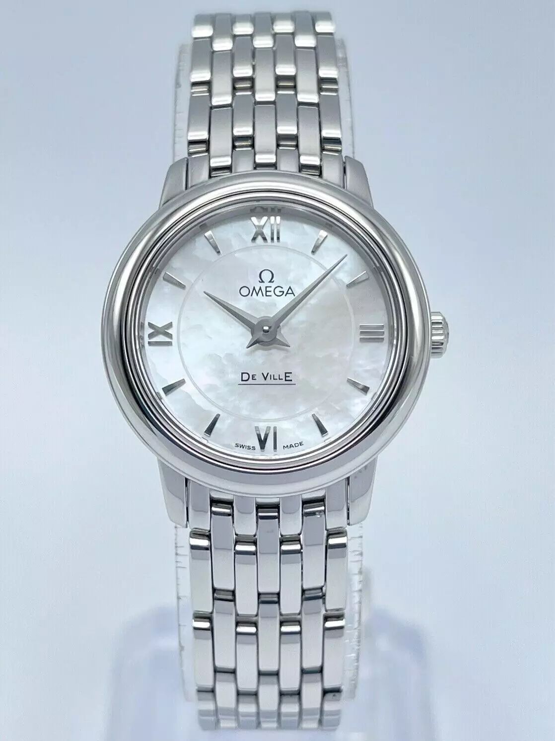 Omega De Ville Prestige Pearl MOP Dial 24.4mm Stainless Steel Quartz Box