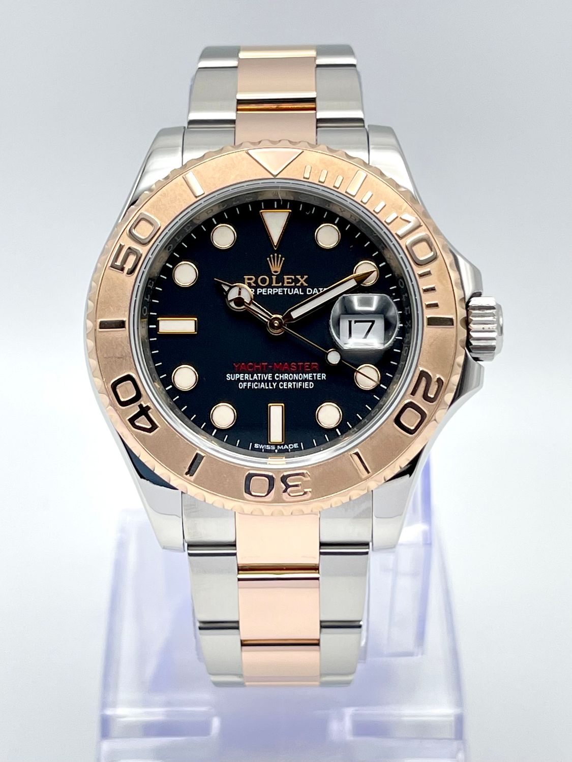 Rolex Yacht-Master Date 116621 40mm Black Dial Bi-Metal Everose Bezel Papers