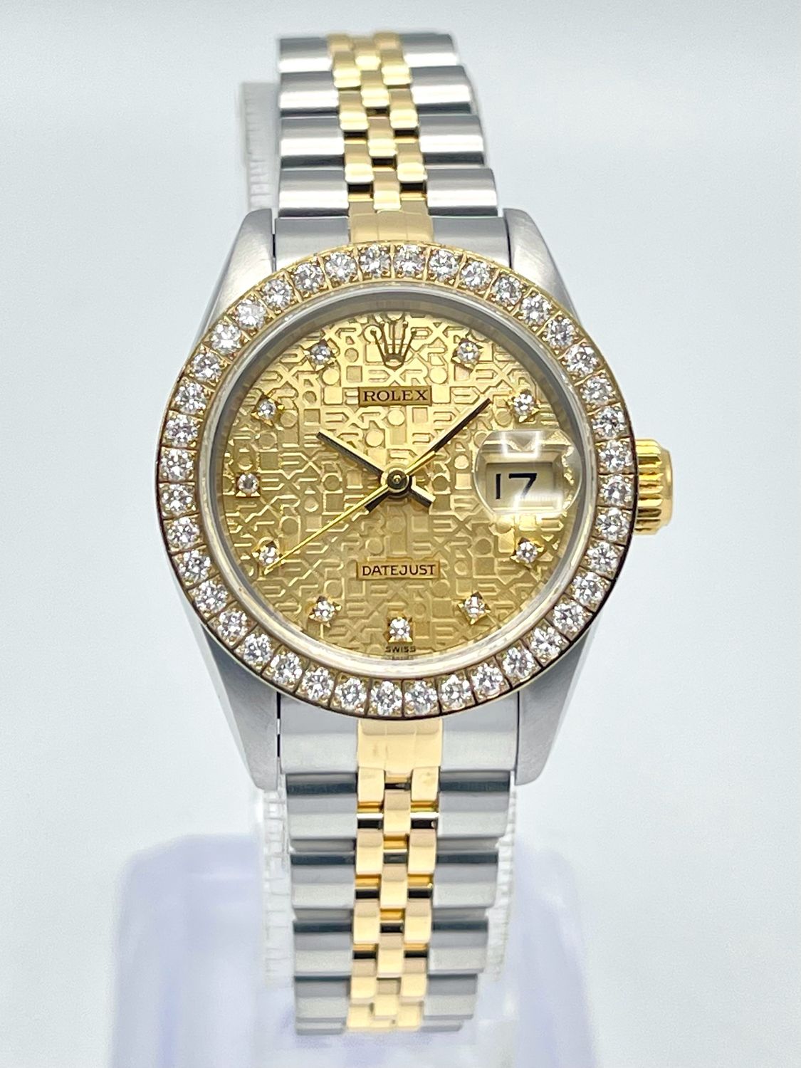 Rolex Datejust 26mm 69173 Jubilee Champagne Diamond Dial Diamond Bezel Two Tone