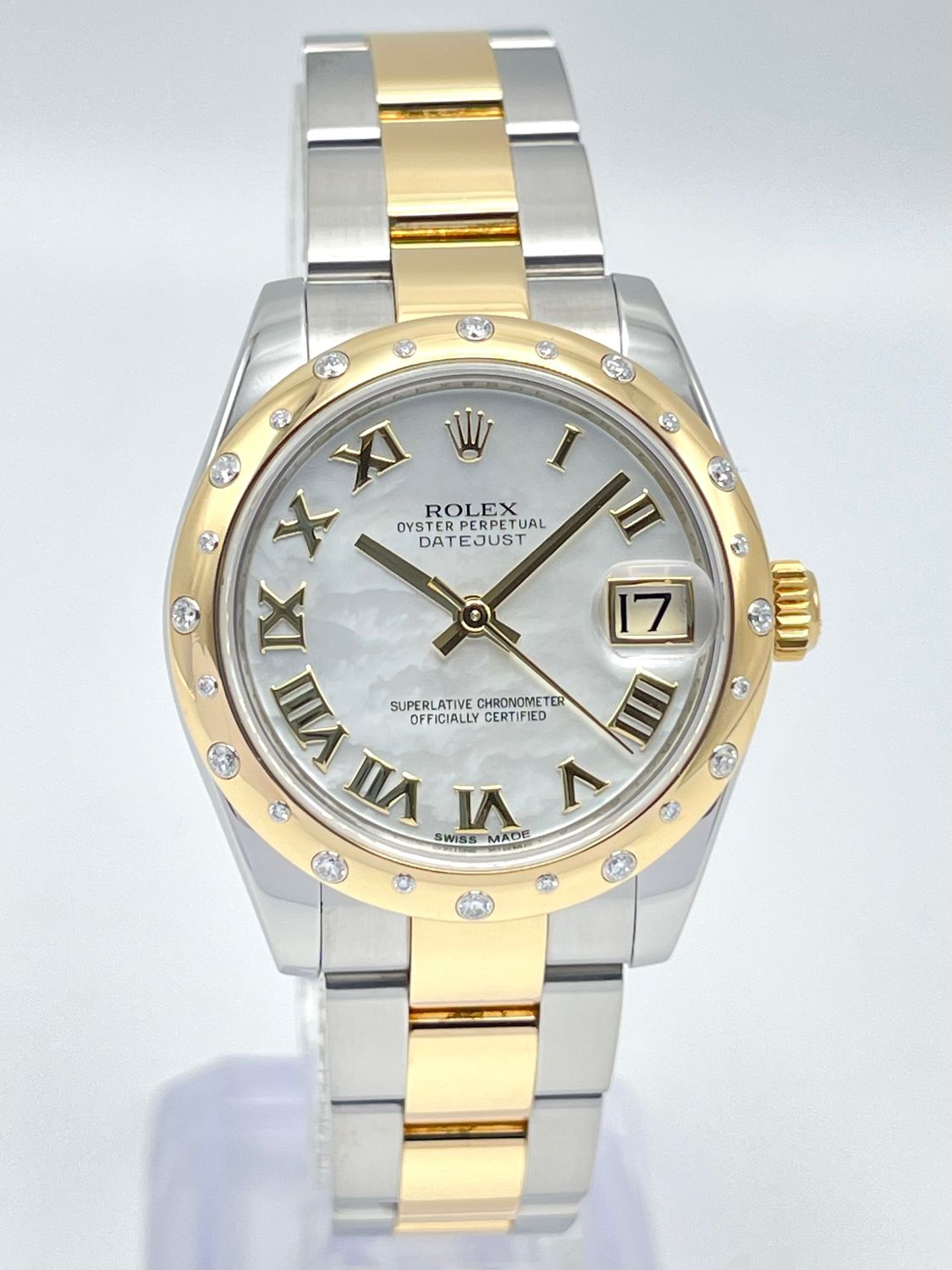 Rolex Datejust 31mm 178343 MOP Roman Dial Scattered Diamond Bezel RBR Papers