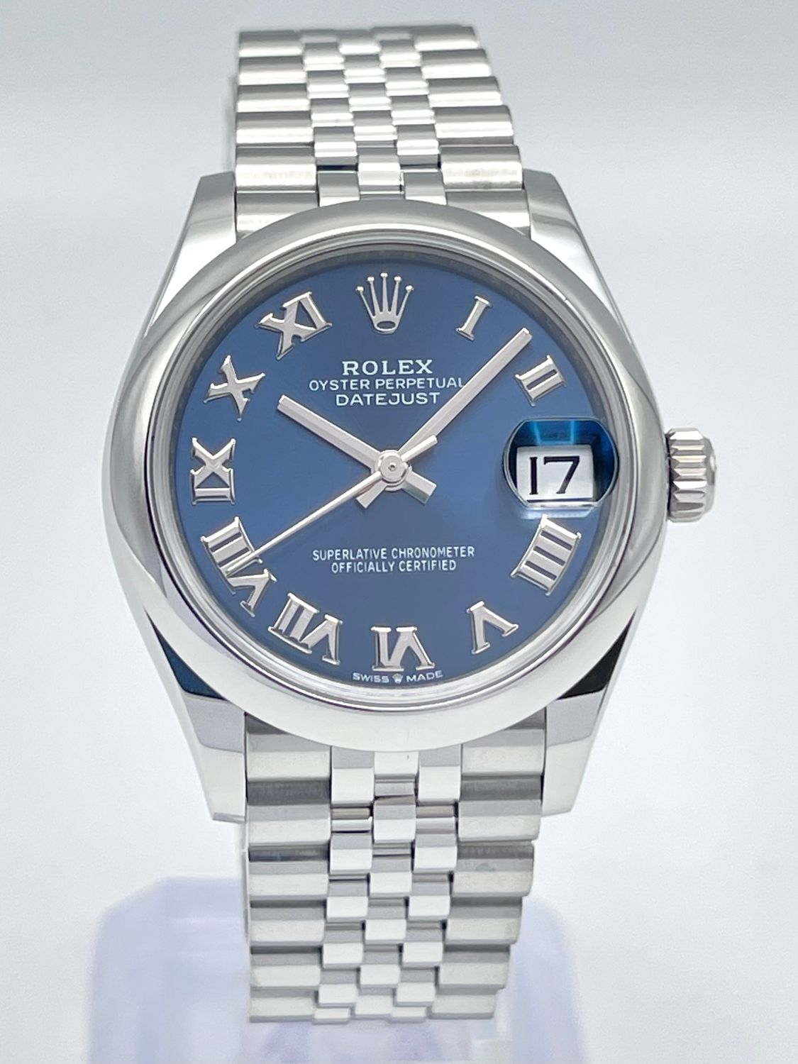 Rolex Datejust 31mm 278240 Blue Roman Dial Jubilee Smooth 2022 Papers Midi Steel