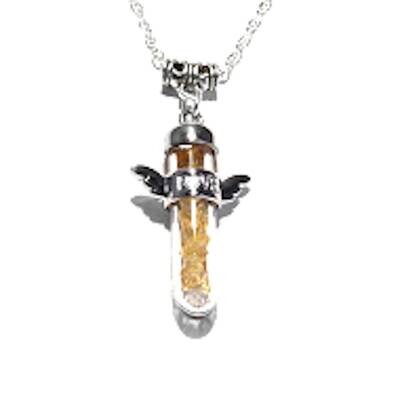 Free Ship UK Gift Box Citrine Guardian Angel Crystal Necklace - Birthsign Cancer- Birthstone November Abundance of Love and Luck