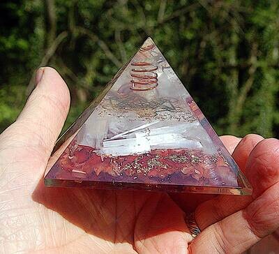 75mm Powerful Metatron Cube Ascension orgone Pyramid Grid Phenacite Selenite Carnelian Crystals Higher Consciousness - Channeling