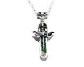 Free Ship UK Gift Box Malachite Guardian Angel Pendant Necklace - Birthsign Taurus- Divine Will of the Creato