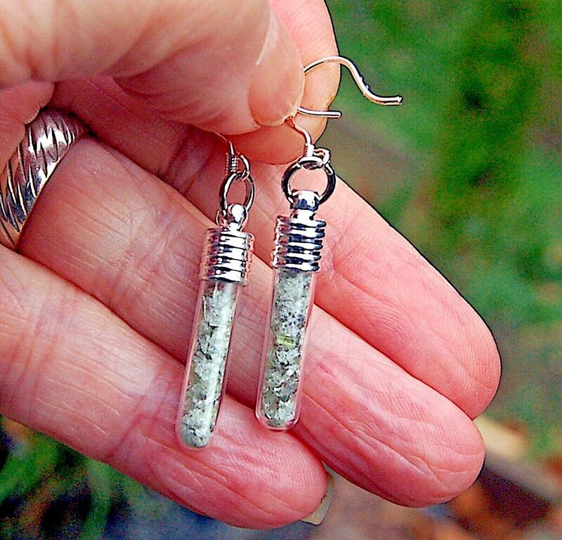 Powerful Moldavite Crystal Dust Earrings Authentic Starborn