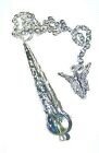 Mystic Celestial Blue Aura Quartz Crystal Pendulum &amp; Angel B Grade Pale Sale