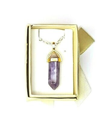 Wholesale 10 Charoite Double Terminated Crystal Pendant Boxed Gift Higher Vision