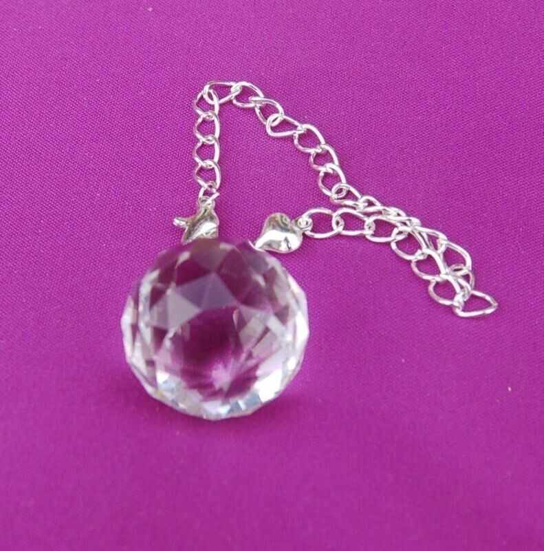 25mm Facetted Clear Sphere Ball Crystal Suncatcher Pendulum Dowser