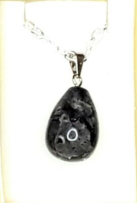 Pretty Larvikite Crystal Drop Pendant Boxed Gift & Chain - Grounding Protection