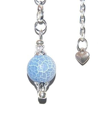 Pretty Blue Dragon Veins Agate 12mm Sphere Crystal Pendulum Eliminate Negativity Pretty Blue Dragon Veins Agate 12mm Sphere Crystal Pendulum Eliminate Negativity
