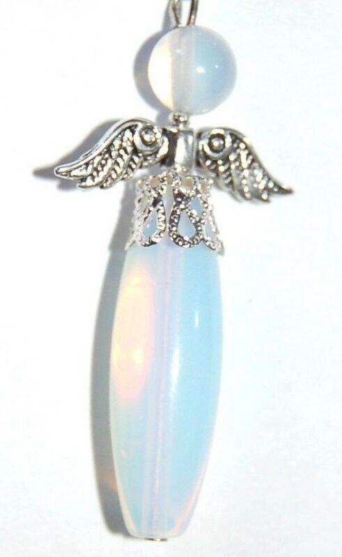 Pretty Opalite Guardian Angel Pendulum Organza Pouch - Lunar and Angelic energy