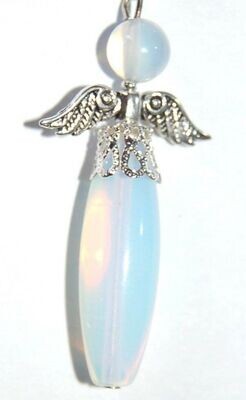 Pretty Opalite Guardian Angel Pendulum Organza Pouch - Lunar and Angelic energy