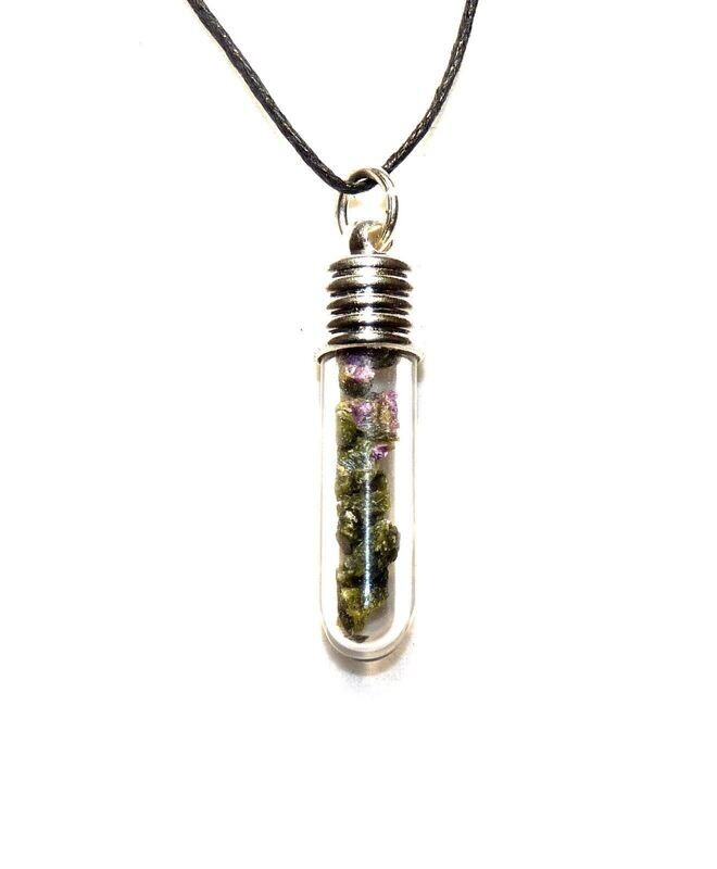 Large Atlantisite Crystal Pendant Toughened glass Vial Raises Kundalini