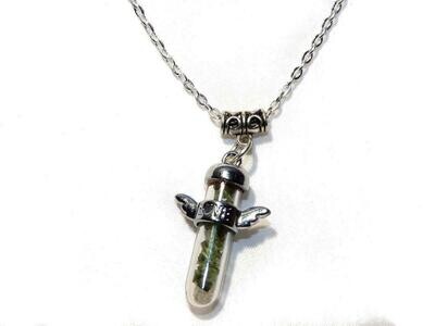 Moldavite Crystal Guardian Angel Pendant Authentic Card Czech Republic Box