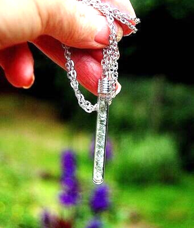 5 WHOLESALE 2&quot; LONG Priority Tracked Shipping Moldavite Dust Star Born Creation Crystal Wand Pendant Crystal Genuine Authentic