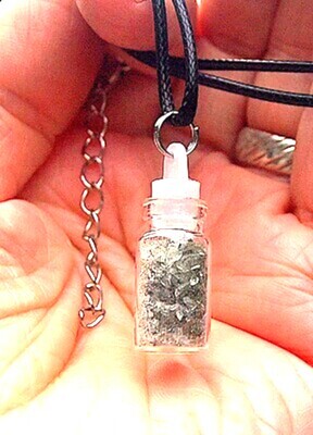Cheap Moldavite Fairy DUST Bottle Pendant Star Born Creation Crystal Genuine Authentic