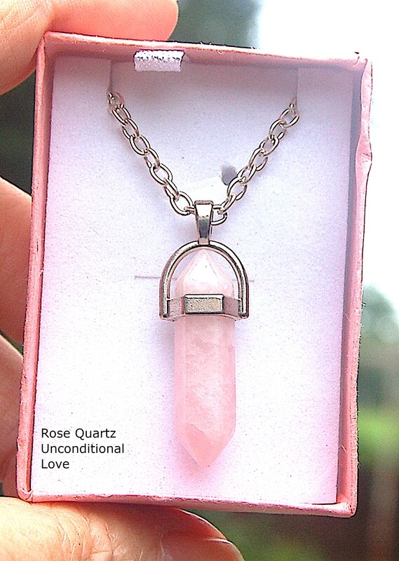 5 Boxed Crystal Pendants Xmas Gift Clearance Bargain - Rose Quartz Lapis Labradorite Charoite Rhodonite
