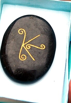 Black Agate Crystal Karuna Ki Reiki Meditation Shanti Symbol Peace Chakra Disc