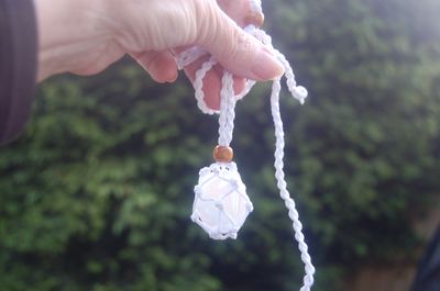 Large Angel Quartz Aura Pebble Crystal Cotton Wrapped Pendant  - Higher Dimensions - ~Angelic Energy