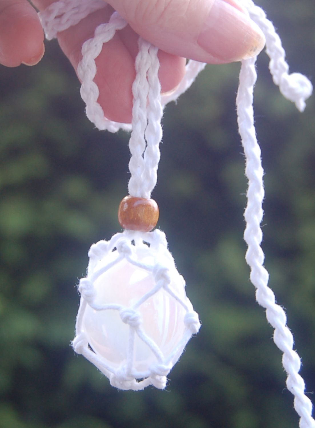 Large Angel Quartz Aura Pebble Crystal Cotton Wrapped Pendant  - Higher Dimensions - ~Angelic Energy