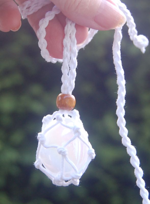 Large Angel Quartz Aura Pebble Crystal Cotton Wrapped Pendant  - Higher Dimensions - ~Angelic Energy