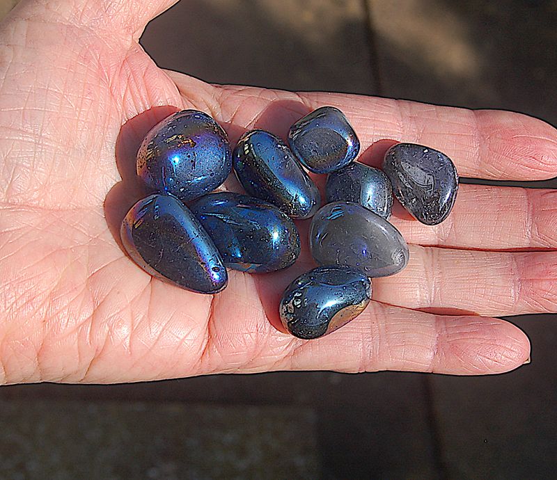 Amazing Cobalt Aura Agate Tumblestone Pebble Crystal  Channeling Throat Chakra Smooths Auric Field Meditation