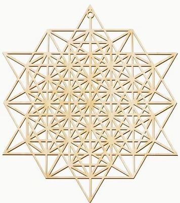 Large 64 Point Tetrahedron Wooden Ascension Grid Unity Expansion Reiki Healing
