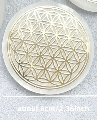 Powerful Selenite Crystal Flower of Life Charging Plate Ascension Therapy Healing Grid