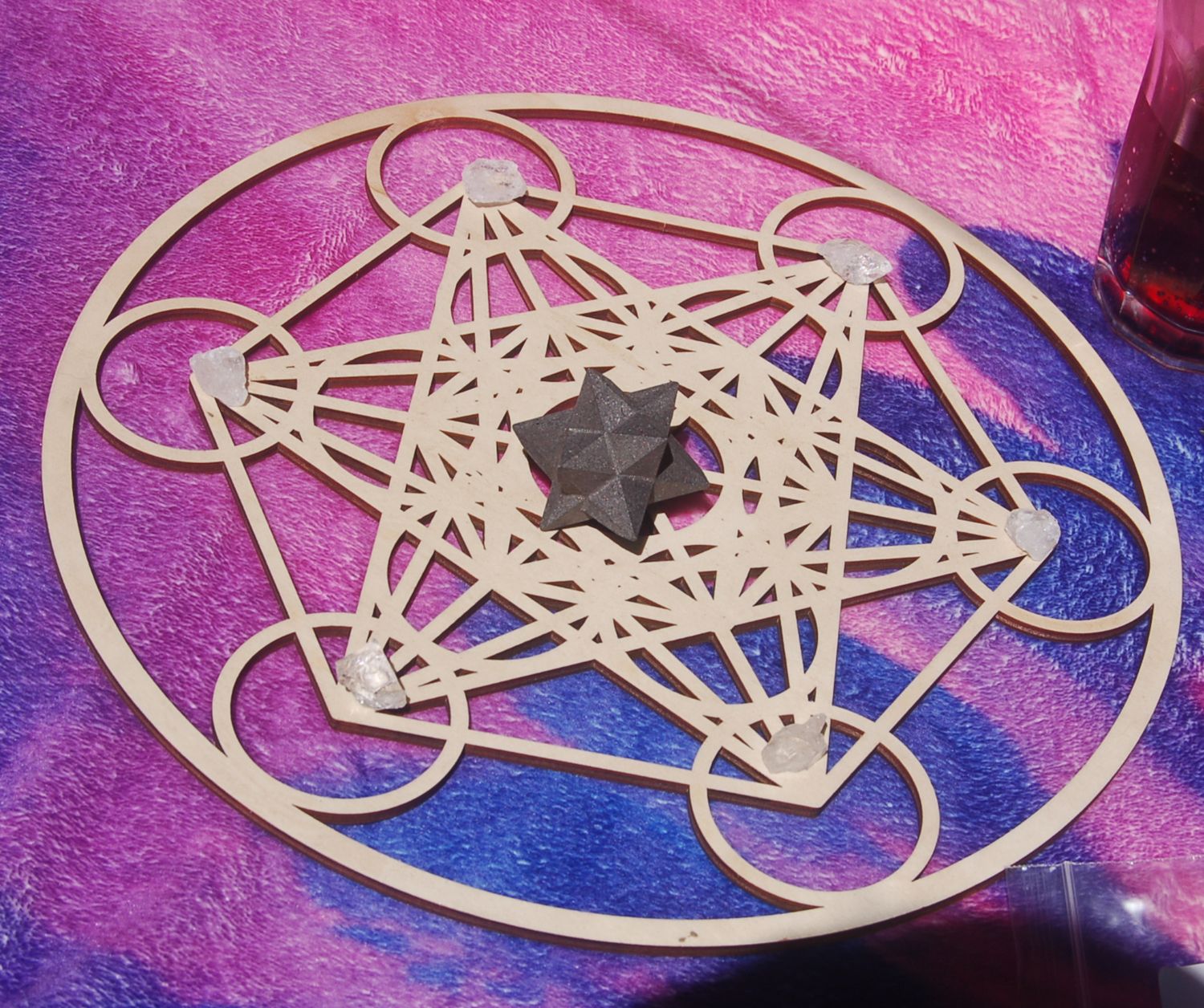 Metatron Cube Crystal Grid &amp; 17G Phenacite &amp; Shungite Merkaba Ascension Meditation