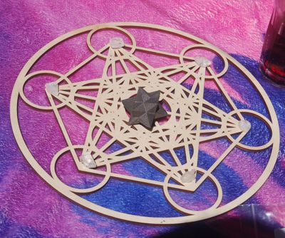 Metatron Cube Crystal Grid &amp; 17G Phenacite &amp; Shungite Merkaba Ascension Meditation
